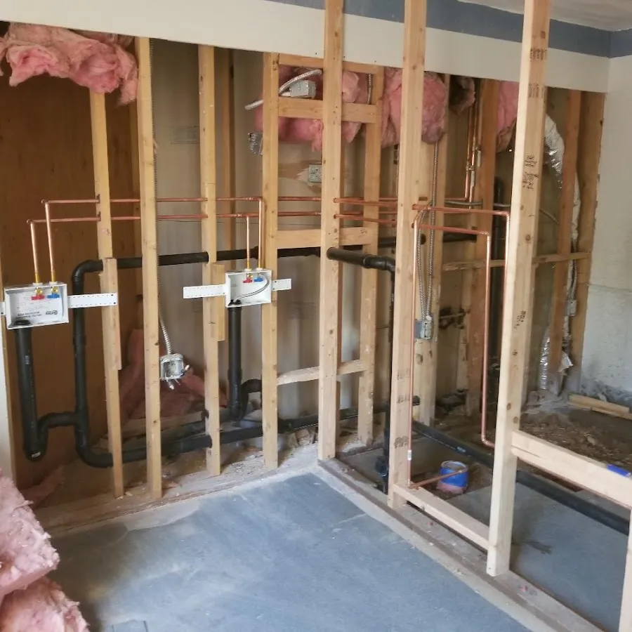 Copper pipe rough-in and plumbing installation in Carbondale